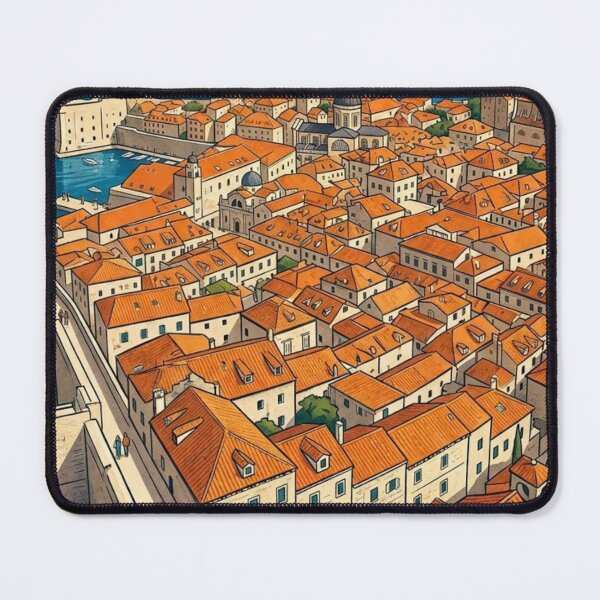 Item preview, Dubrovnik Croatia Vintage Travel Poster | The Pearl of the Adriatic designed and sold by ElartedeNoel.