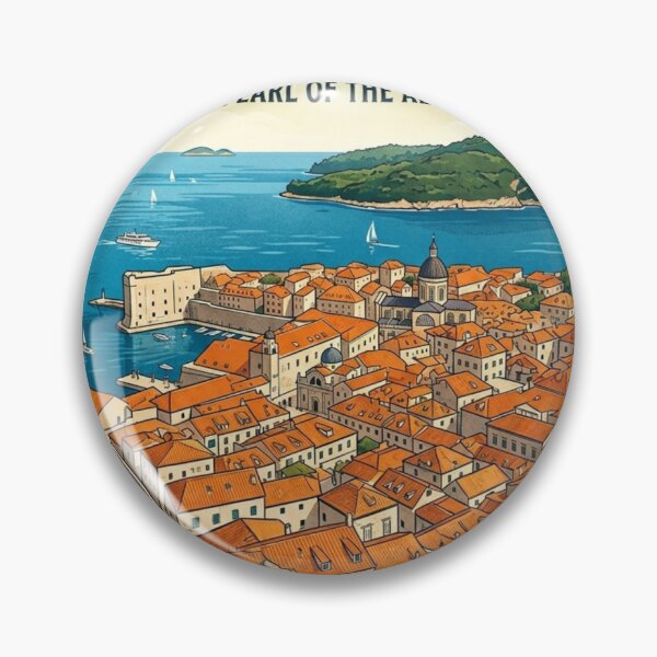 Item preview, Dubrovnik Croatia Vintage Travel Poster | The Pearl of the Adriatic designed and sold by ElartedeNoel.