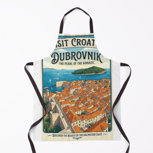 Item preview, Dubrovnik Croatia Vintage Travel Poster | The Pearl of the Adriatic designed and sold by ElartedeNoel.