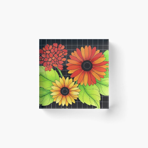 Item preview, Floral Grid Garden Illustration designed and sold by PixorStudio.