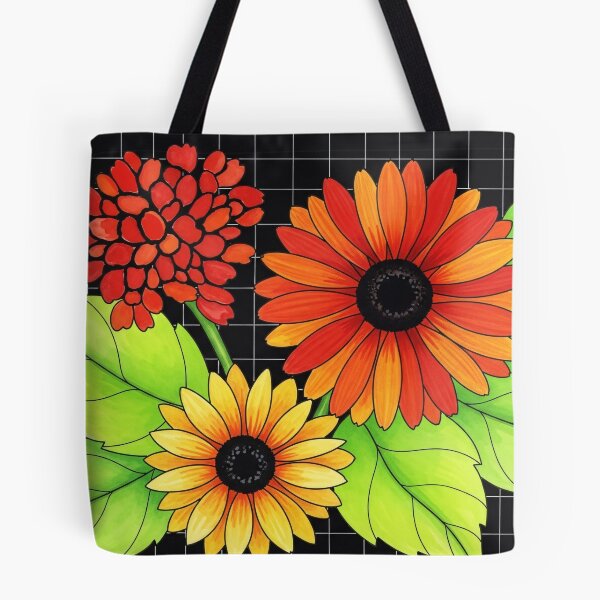 Item preview, Floral Grid Garden Illustration designed and sold by PixorStudio.
