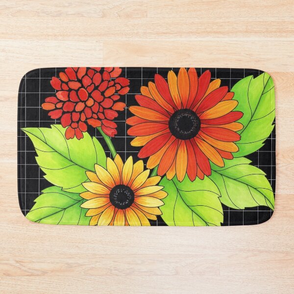 Item preview, Floral Grid Garden Illustration designed and sold by PixorStudio.