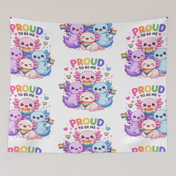 Item preview, Proud to Be Us – Kawaii Axolotls Pride LGBT+ designed and sold by Lunatik Cat.