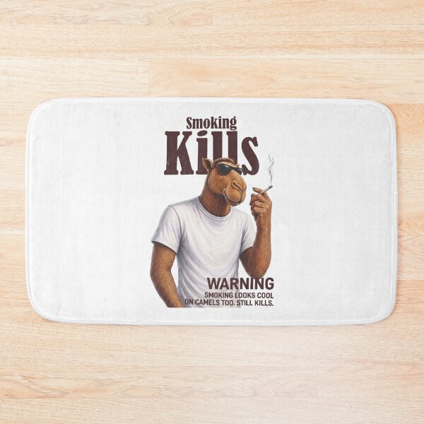 Item preview, Smoking Kills Camel Cigarette Warning Funny Dark Humor Animal Lover designed and sold by KAWKAW-DRHM.