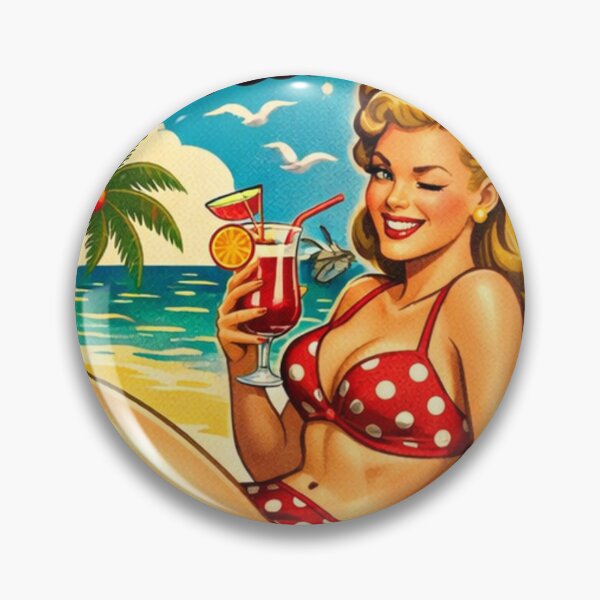 Item preview, Summer Love Pin Up Girl Vintage Beach designed and sold by JonelleTshirts.