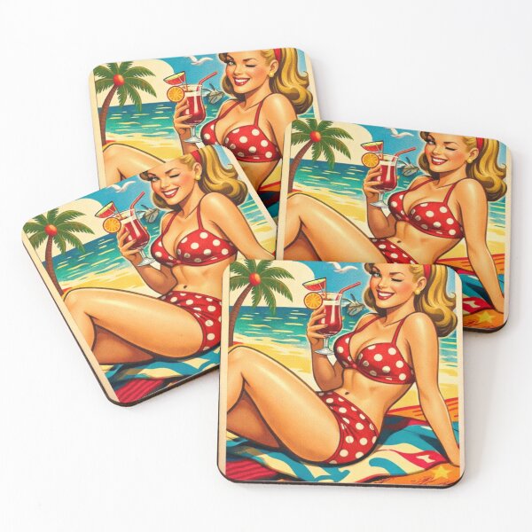 Item preview, Summer Love Pin Up Girl Vintage Beach designed and sold by JonelleTshirts.