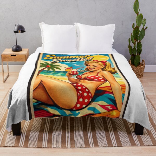 Item preview, Summer Love Pin Up Girl Vintage Beach designed and sold by JonelleTshirts.