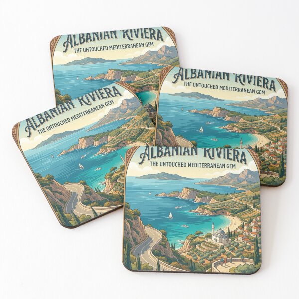 Item preview, Albanian Riviera Travel Poster | The Untouched Mediterranean Gem designed and sold by ElartedeNoel.