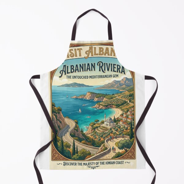 Item preview, Albanian Riviera Travel Poster | The Untouched Mediterranean Gem designed and sold by ElartedeNoel.