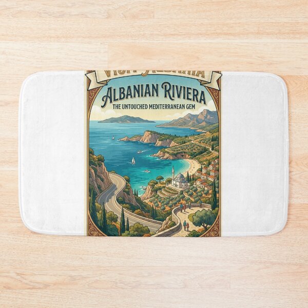 Item preview, Albanian Riviera Travel Poster | The Untouched Mediterranean Gem designed and sold by ElartedeNoel.