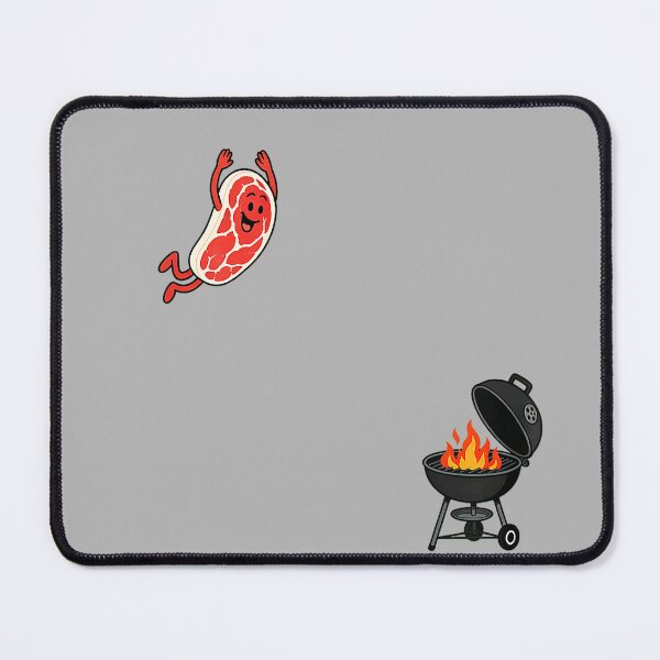 Item preview, Steak Dive Funny Flying Steak BBQ Grilling Cartoon Humor Art designed and sold by GreggRoss.