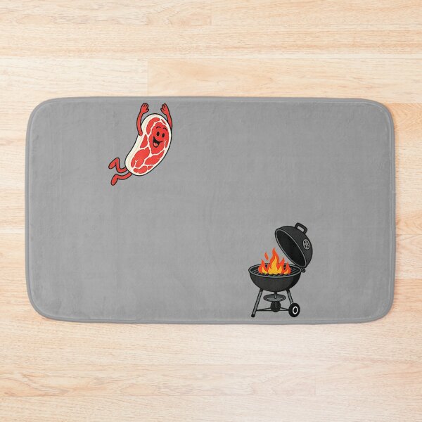 Item preview, Steak Dive Funny Flying Steak BBQ Grilling Cartoon Humor Art designed and sold by GreggRoss.