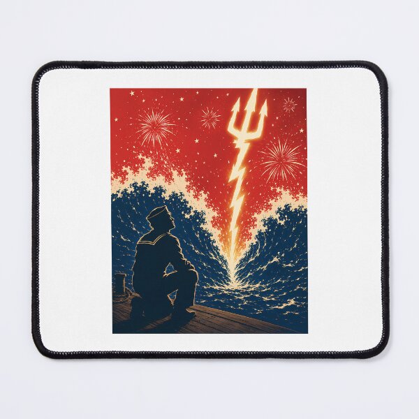 Item preview, Retro Navy Sailor Patriotic Lightning Trident designed and sold by chattsuede.