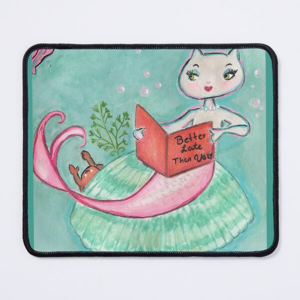 Item preview, Whimsical cat mermaid cat artwork designed and sold by RosaLL.