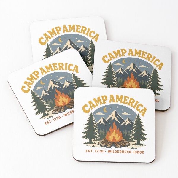 Item preview, Retro Wilderness Camp Badge Patriotic Outdoor Adventure designed and sold by chattsuede.