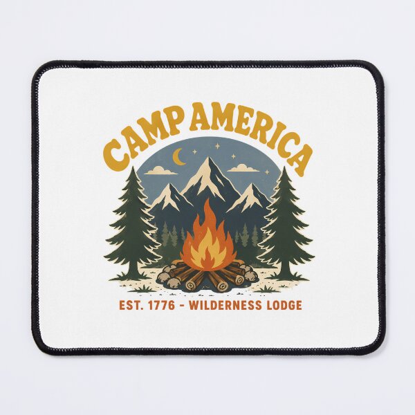 Item preview, Retro Wilderness Camp Badge Patriotic Outdoor Adventure designed and sold by chattsuede.