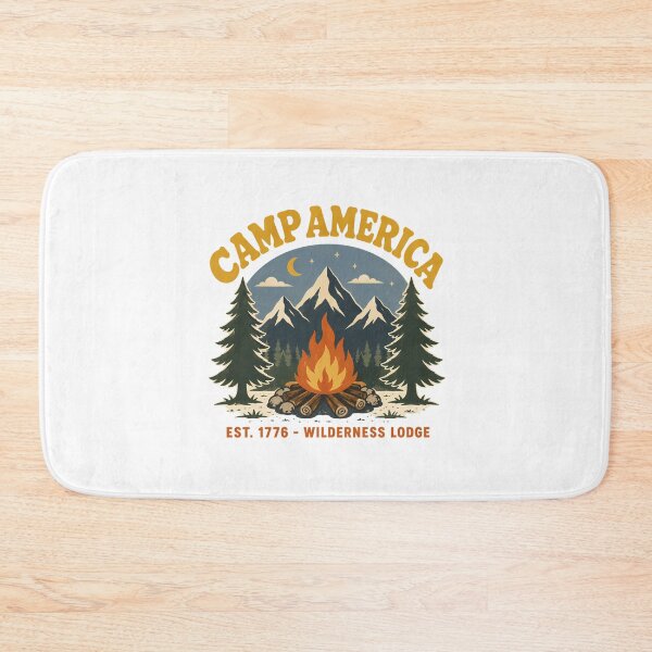 Item preview, Retro Wilderness Camp Badge Patriotic Outdoor Adventure designed and sold by chattsuede.
