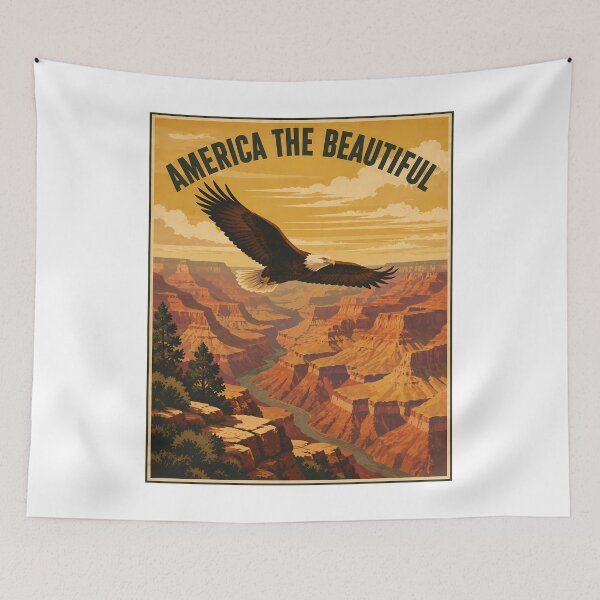 Item preview, Vintage American Eagle Landscape Retro WPA Art designed and sold by chattsuede.