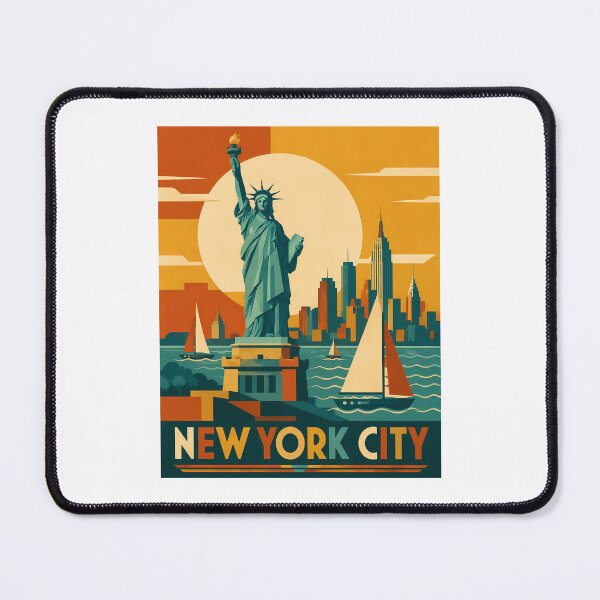 Item preview, Retro New York City Sunset Vintage Travel Decor designed and sold by chattsuede.