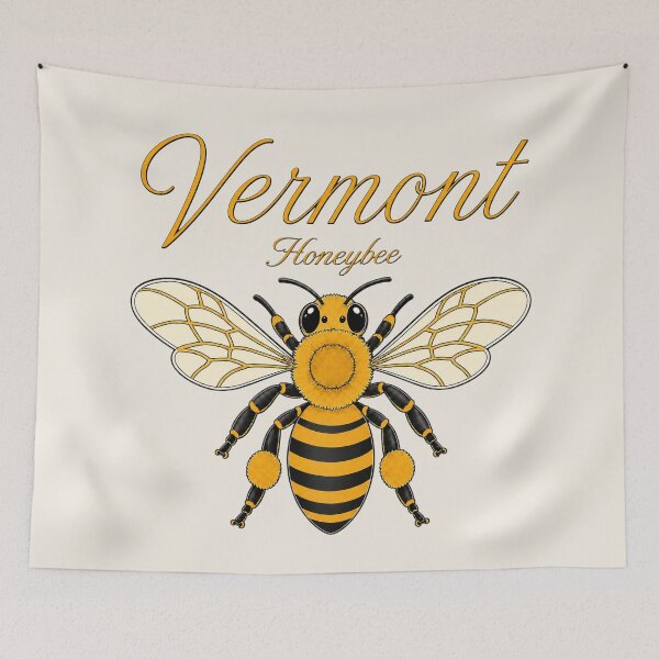 Item preview, Vermont Honeybee Vintage Nature Illustration designed and sold by The-Drip-Studio.