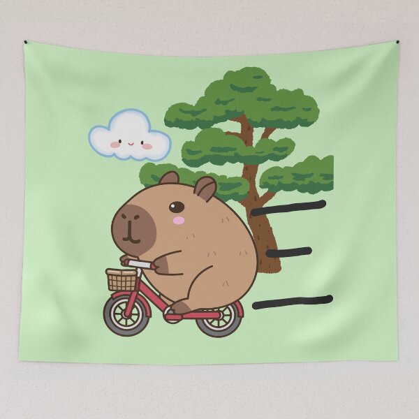 Item preview, The capybara is riding a bicycle. designed and sold by BGLucky.