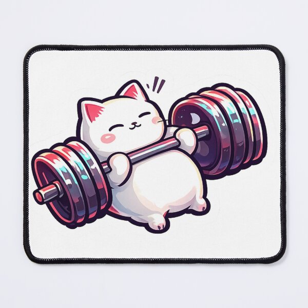 Item preview, Cute Cat Weightlifting Gym Kitten Barbell designed and sold by Digistore1221.