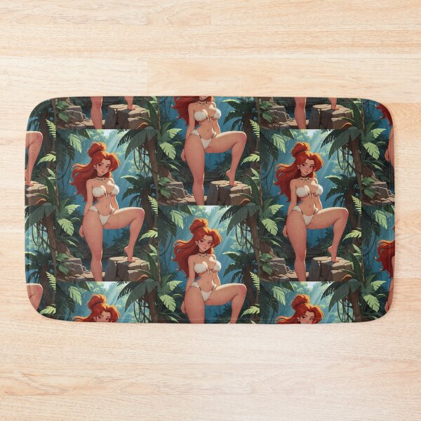 Item preview, Jungle Pinup Redhead Fantasy Art designed and sold by HappyOops.