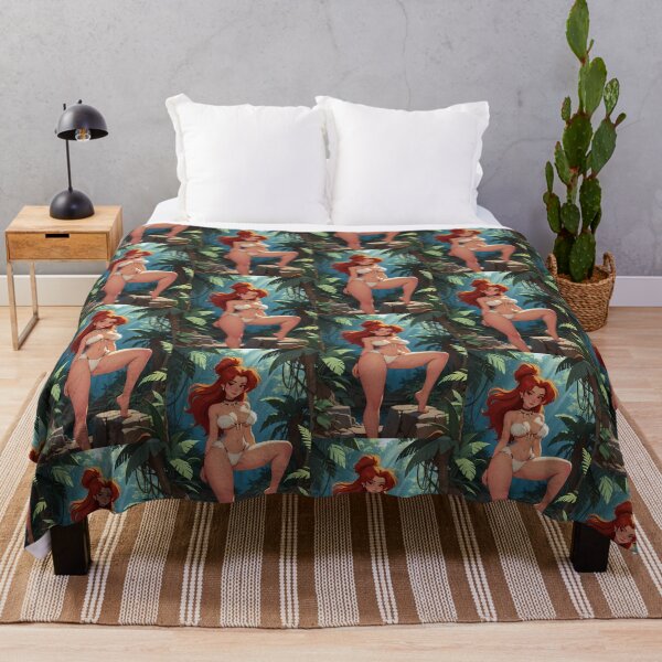 Item preview, Jungle Pinup Redhead Fantasy Art designed and sold by HappyOops.