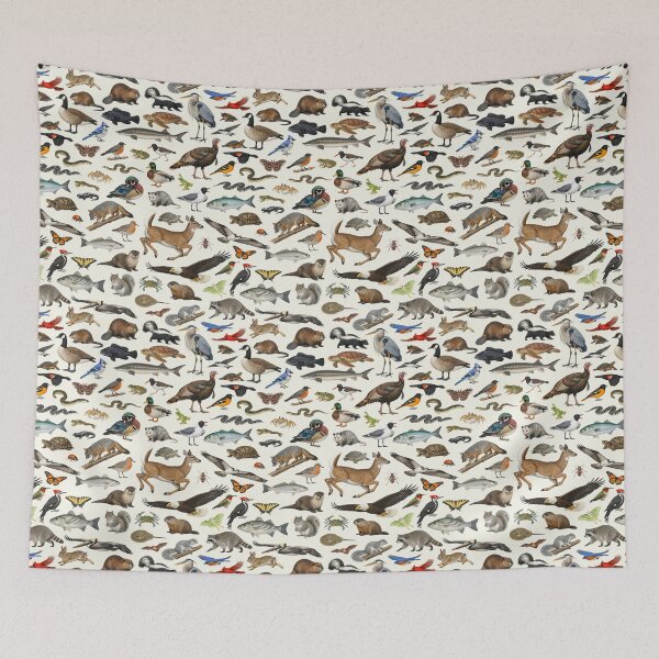 Item preview, Animals of Delaware Retro Style Identification Chart designed and sold by kakarikihill.