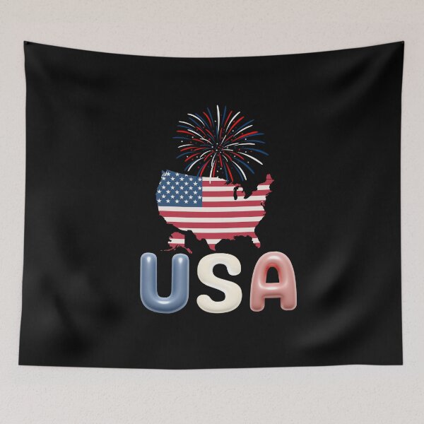 Item preview, American Flag USA Map Fireworks Patriotic Fourth of July Graphic designed and sold by Art_IN_Design Pack.