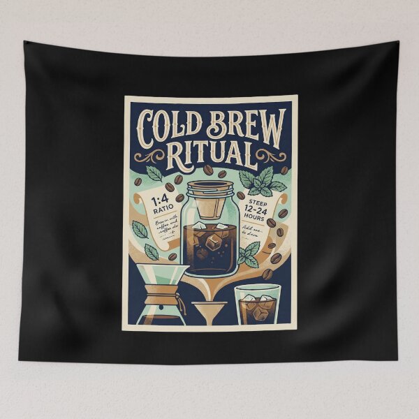 Item preview, Cold Brew Ritual Vintage Coffee Poster designed and sold by Sketchlegacy.