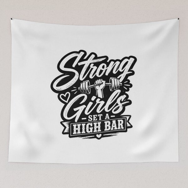 Item preview, Strong Girls Set A High Bar Gym Typography designed and sold by Digistore1221.