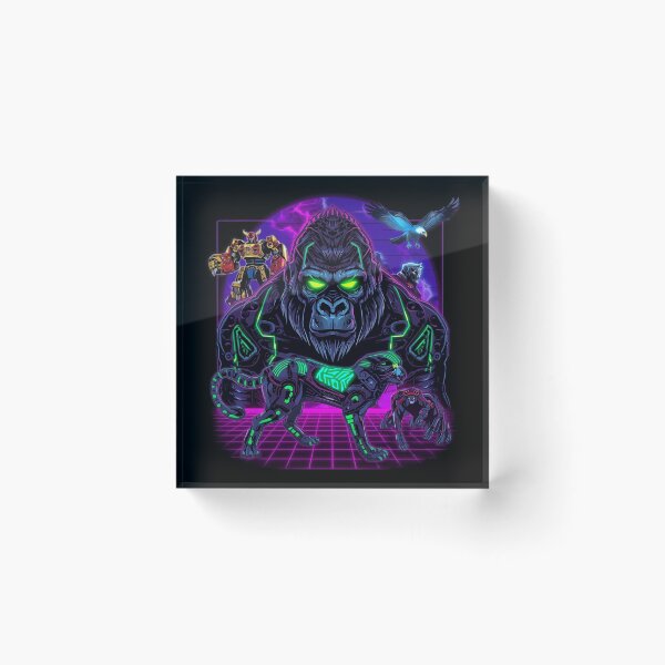 Item preview, Cyberpunk Neon Mecha Gorilla and Sci-Fi Cyber Beasts designed and sold by PowerArtUa.