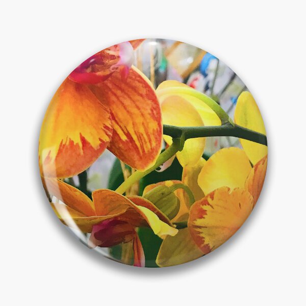 Artikelvorschau, Tropische, leuchtend gelb-orange-rote Orchideenblüten entworfen und verkauft von DEC02.