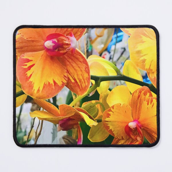 Item preview, Tropical Vibrant Yellow Orange-Red Orchid Flowers designed and sold by DEC02.