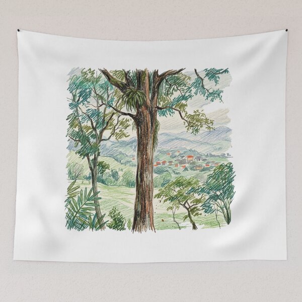 Item preview, Rural landscape: tree and village designed and sold by CristianCEB.