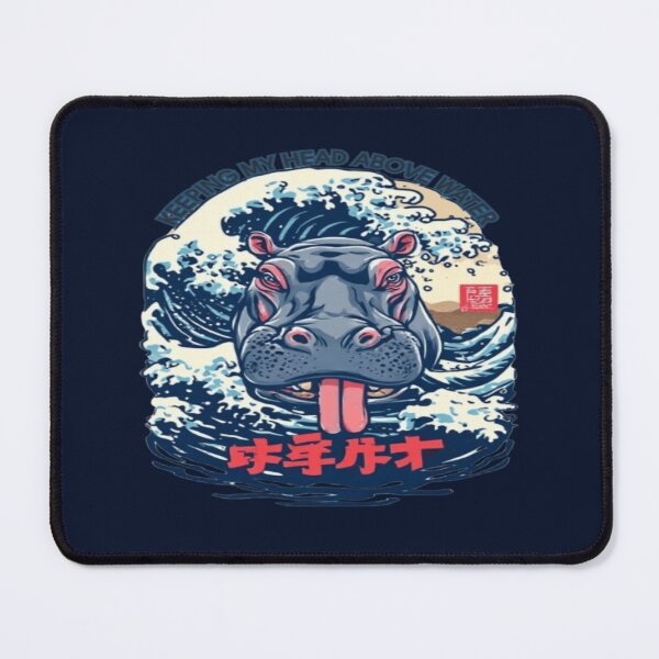 Item preview, The Chill Hippo Ukiyoe Great Wave designed and sold by BlackSheeper.