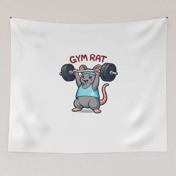 Item preview, Cute Gym Rat Cartoon Mouse Lifting Weights designed and sold by Digistore1221.