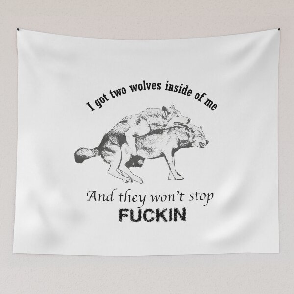 Item preview, Two Wolves Inside Won't Stop Graphic designed and sold by msolgray.