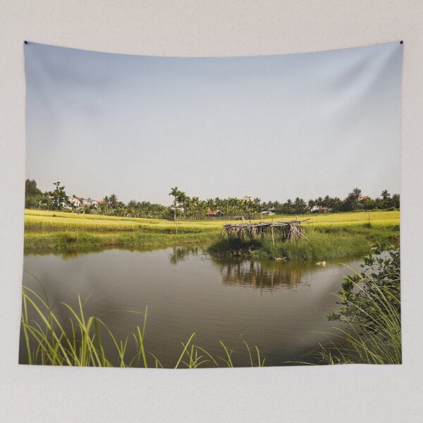 Item preview, Peaceful rural landscape between rice paddies and river designed and sold by franck380.