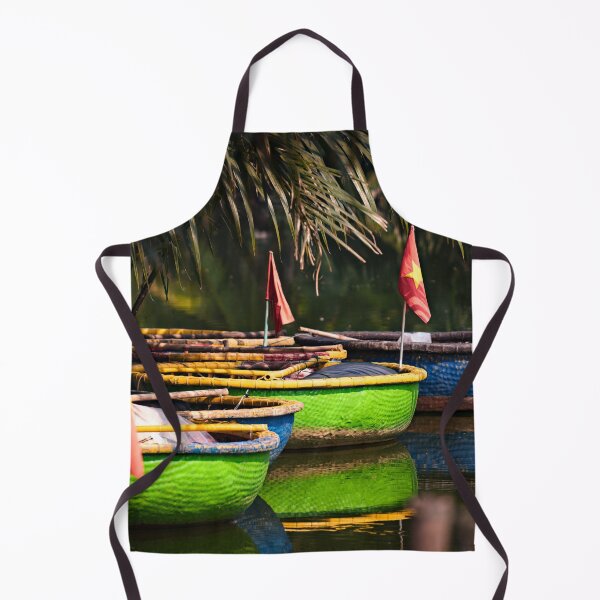 Item preview, Colorful round boats on a peaceful river designed and sold by franck380.