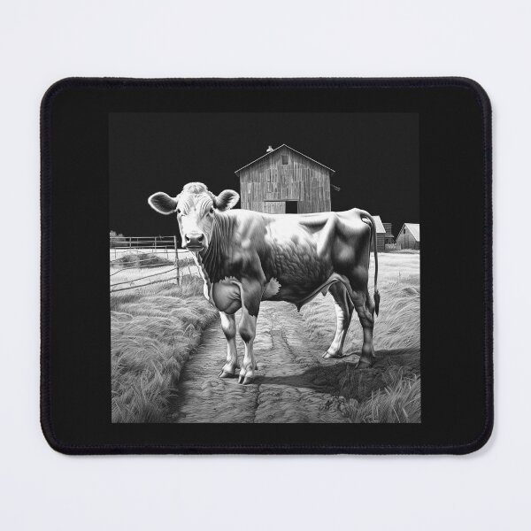 Item preview, Black and White Cow Farm Barn Rustic Art designed and sold by inkoutninja.