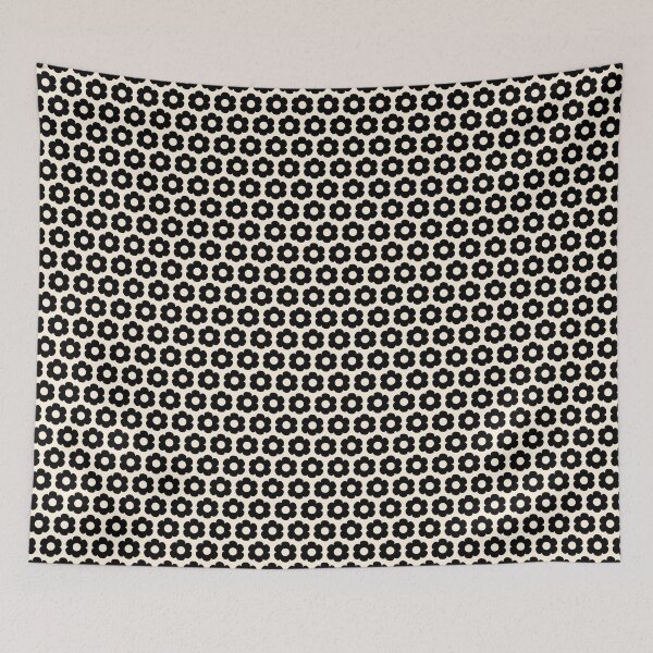 Item preview, Scandi Floral Such Cute Flowers Small Pattern in Black and Almond Cream designed and sold by kierkegaard.