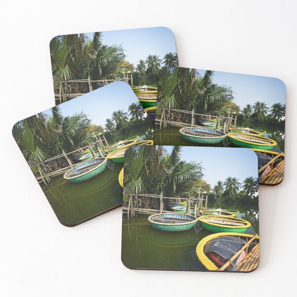 Item preview, Small traditional boats under tropical palm trees designed and sold by franck380.