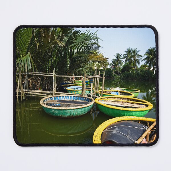 Item preview, Small traditional boats under tropical palm trees designed and sold by franck380.