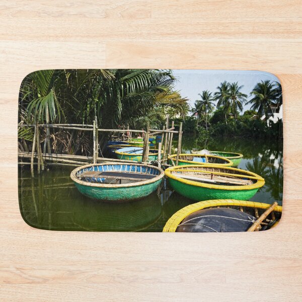 Item preview, Small traditional boats under tropical palm trees designed and sold by franck380.