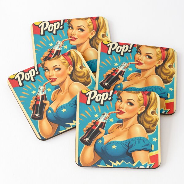 Item preview, Soda Girl Pin Up Vintage Poster designed and sold by JonelleTshirts.