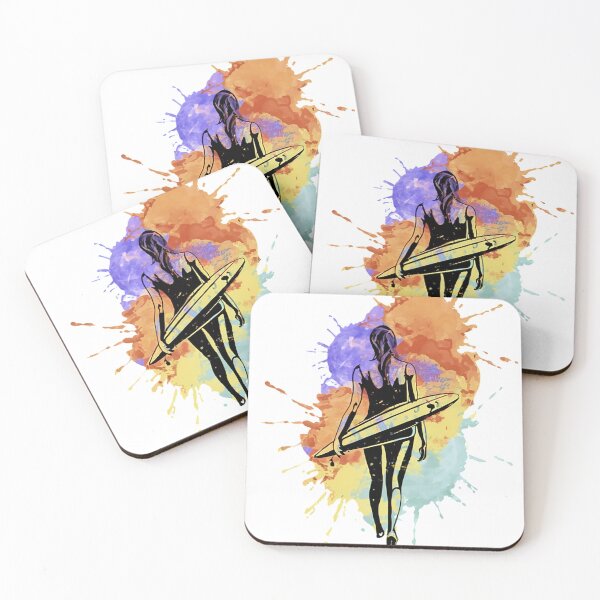 Item preview, Chasing Waves – Watercolor Surfer Girl Beach Lifestyle Design designed and sold by Cool-cat-art.