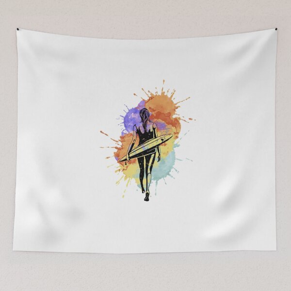 Item preview, Chasing Waves – Watercolor Surfer Girl Beach Lifestyle Design designed and sold by Cool-cat-art.