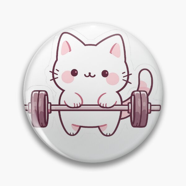 Item preview, Cute Pastel Cat Lifting Barbell Gym Kitten designed and sold by Digistore1221.